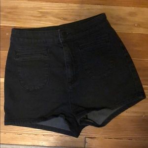 Black High Waisted BDG Denim Shorts